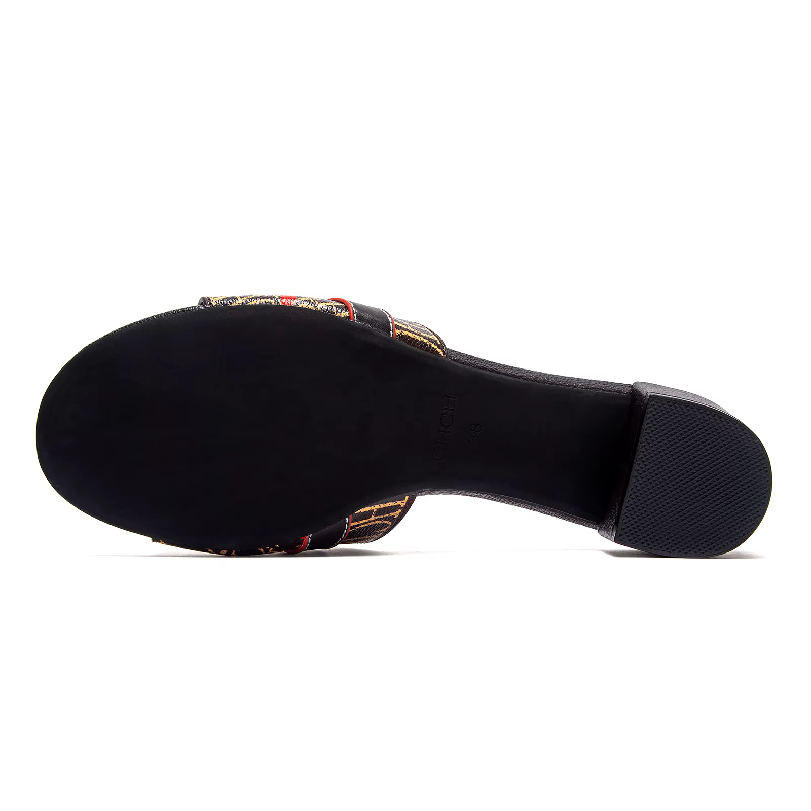 C-H sandales à talons pour femmes sandales coulissantes épaisses à bloc bas sans lacet escarpins déc