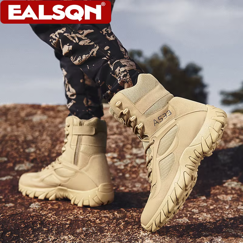 Bottes tactiques militaires pour hommes, chaussures de combat antidérapantes, résistantes à l'usure,