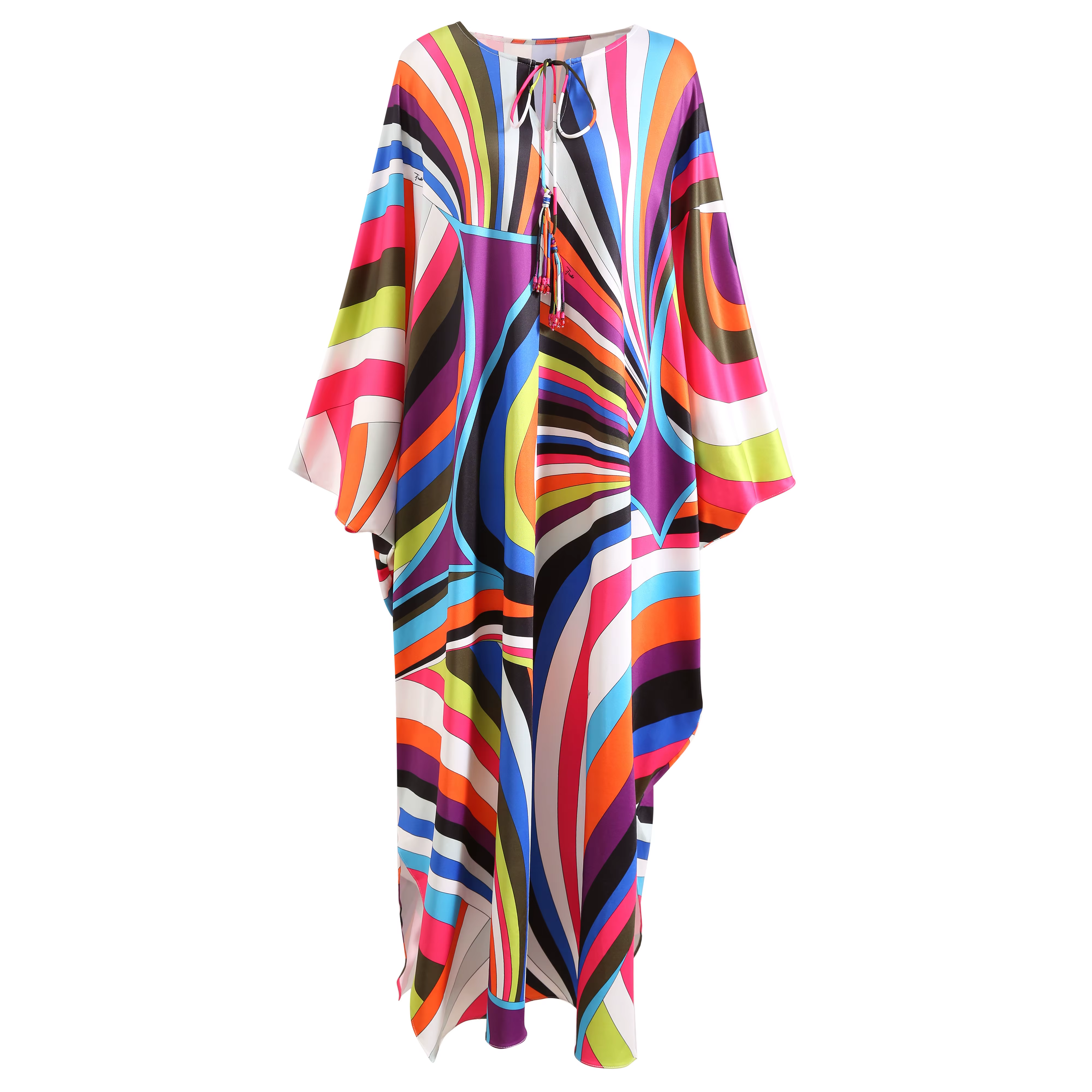 Mode 2024 printemps été nouveau Style bohême robes décontractées col rond manches chauve-souris rayé