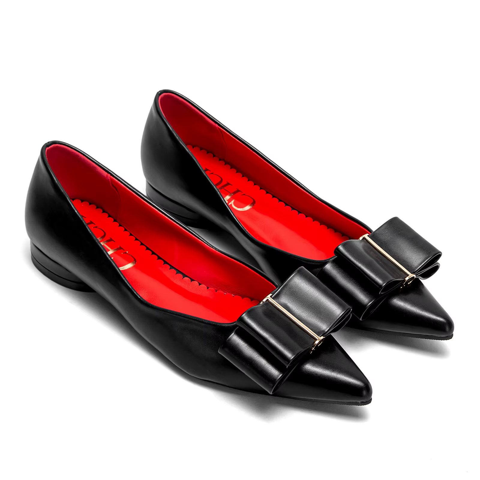 CHCH chaussures plates pour femmes nouvelles chaussures d'affaires à nœud pointu noir chaussures pou
