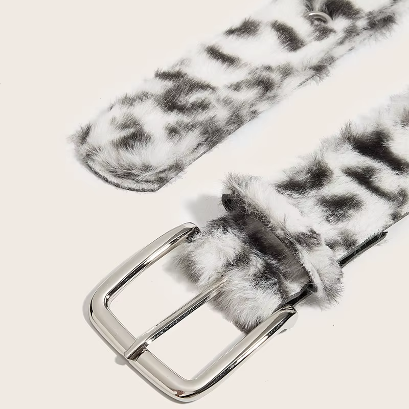 Ceinture en peluche rose pour femmes, tendance Y2k, accessoires pour jeans polyvalents, boucle ardil