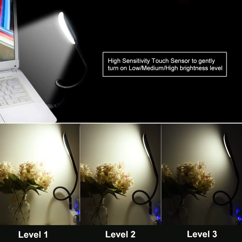Mini lampe LED USB portable avec capteur tactile, lumière de table à intensité variable, lapmedicams