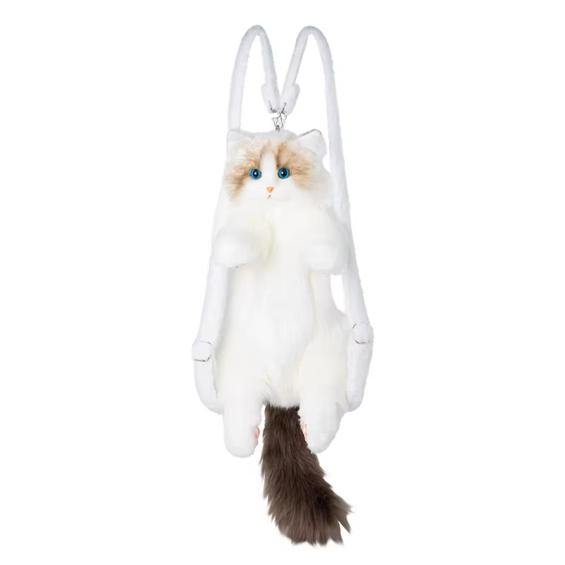 Sac à dos chat en peluche pour garçons filles enfants cartable mignon dessin animé sacs d'école mate