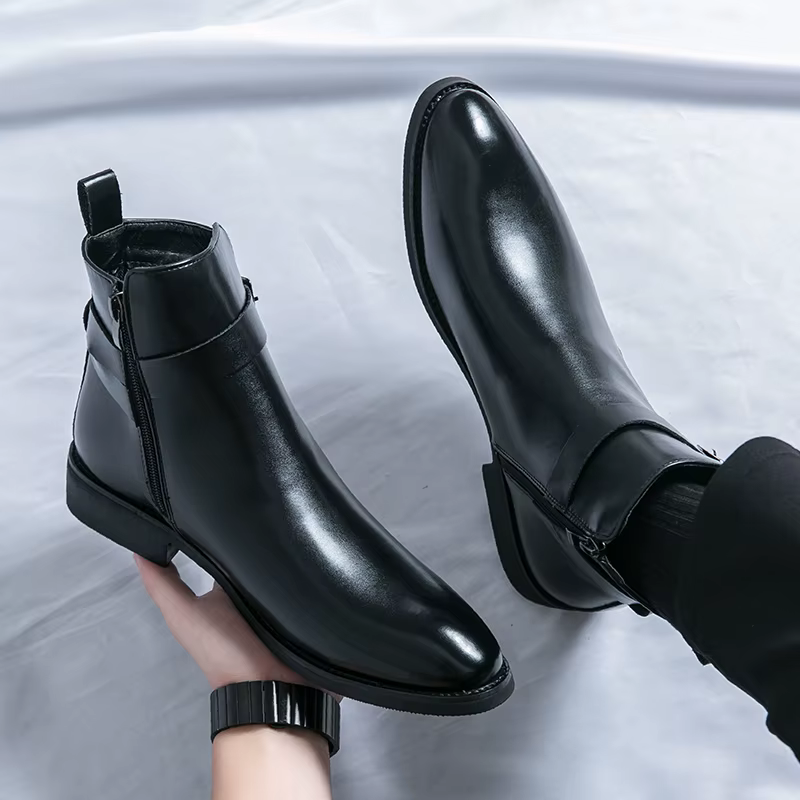 Bottines d'équitation britanniques imperméables pour hommes, chaussures montantes décontractées et p