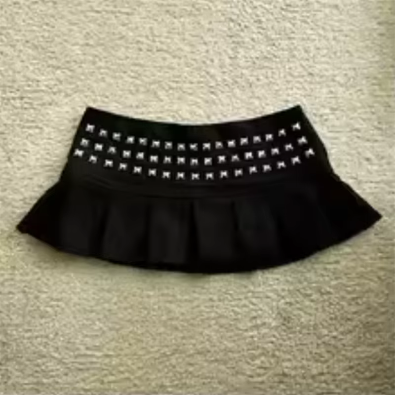Mini jupe gothique Punk croisée pliable pour femmes, vêtements de rue, mode d'été, jupe courte taill