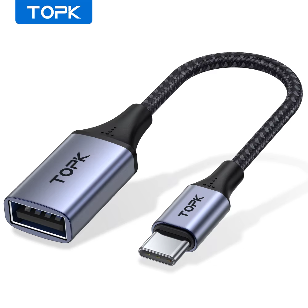 TOPK USB C à USB A Dapter OTG Câble Type C Mâle à USB 3.0 2.0 Femelle Câble pour MacBook Pro Samsung