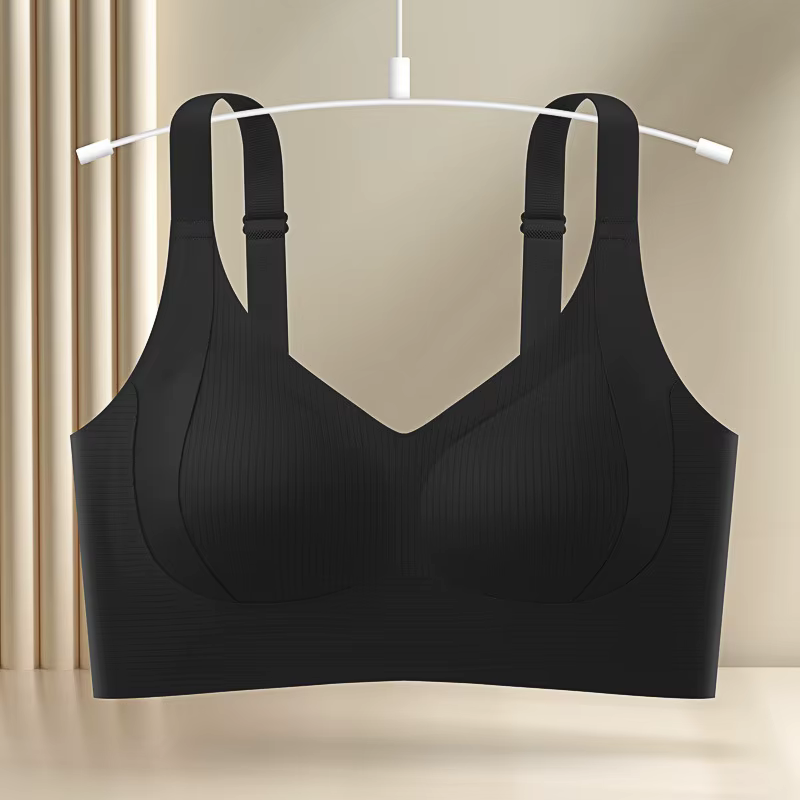 Soutien-gorge sans fil sans couture pour femme grande taille, effet push-up, avec maintien dorsal, r