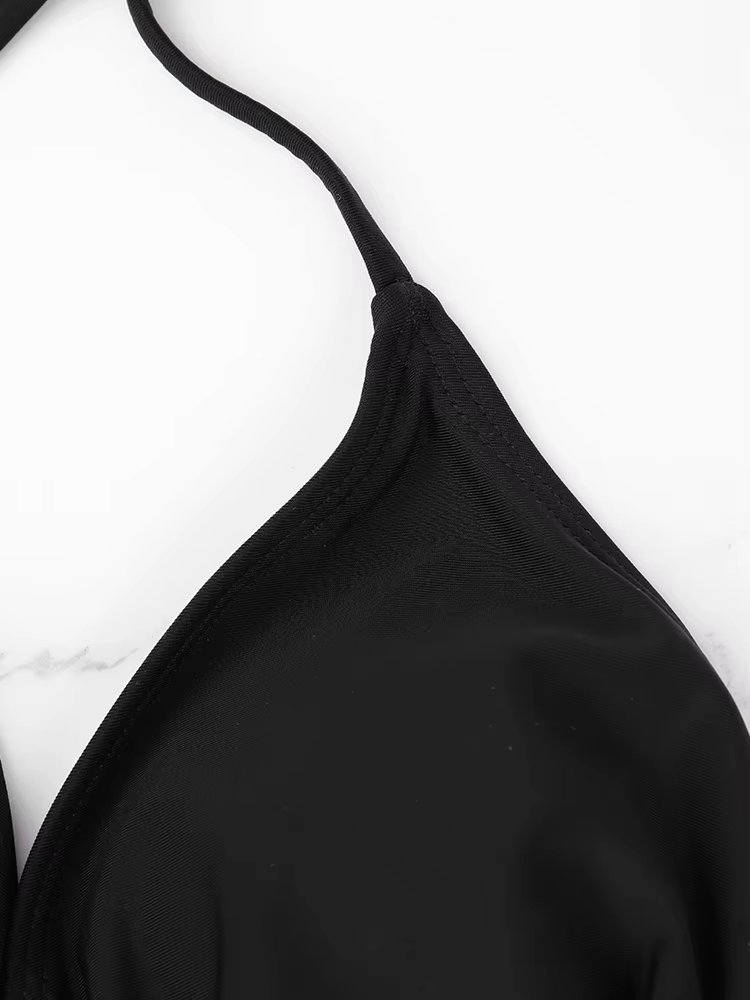 1Pc femmes Sexy haut de bikini soutien-gorge maillot de bain été plage Style couleur unie col suspen