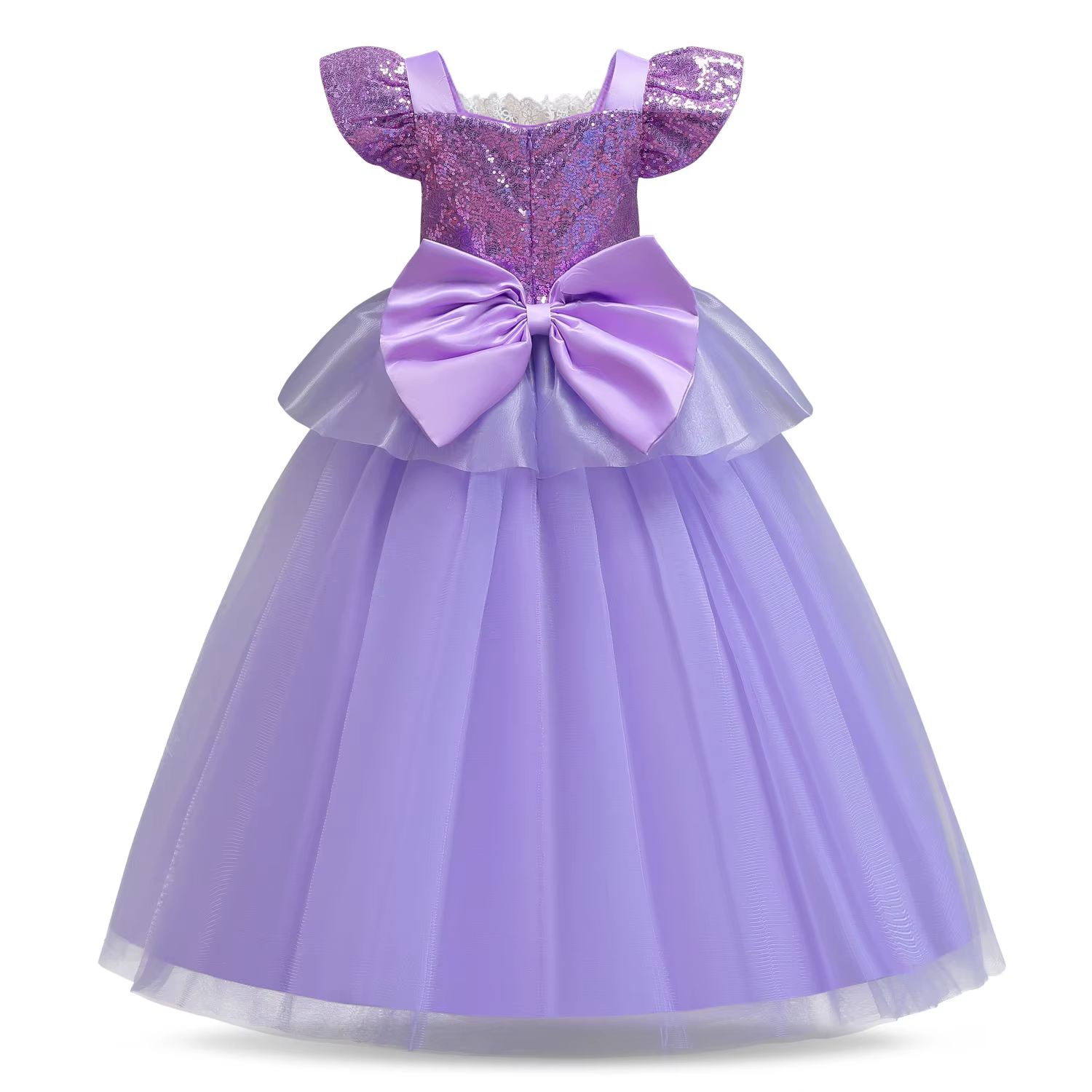 Robe Disney raiponce Belle pour enfants filles, déguisement de princesse de carnaval, tenue de fête 