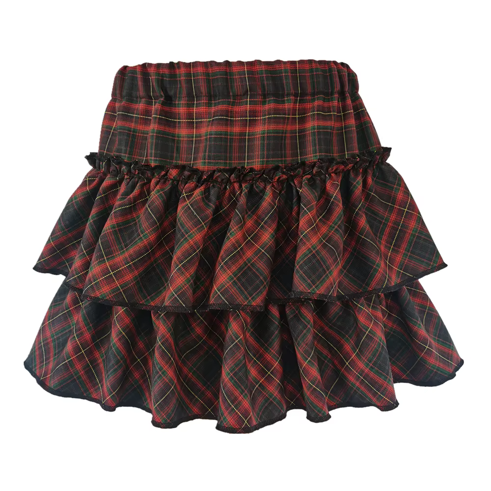 Jupe rose Style collège japonais pour jeunes filles, jupe à carreaux, taille haute, Slim, Lolita Cos