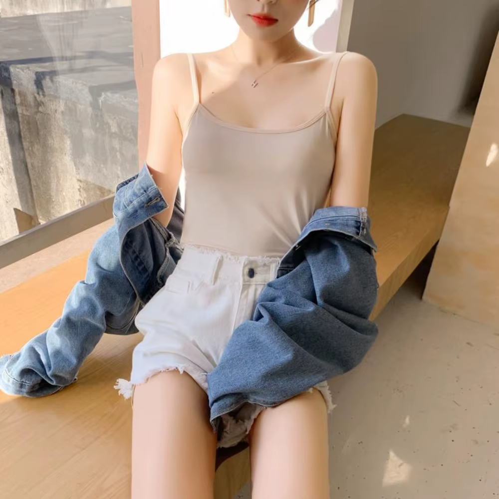 Été Sexy blanc noir débardeur femmes sans manches T-Shirt bas réservoirs sous-vêtements Simple solid