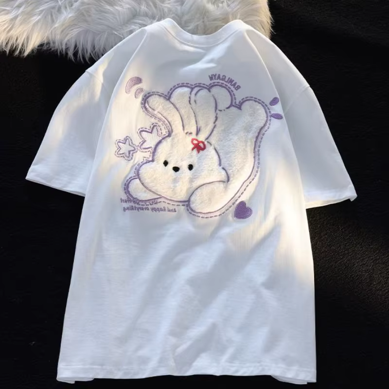 T-shirts d'été pour femmes, vêtements pour femmes, Baggy Kawaii, styliste, dessin animé, doux, fille
