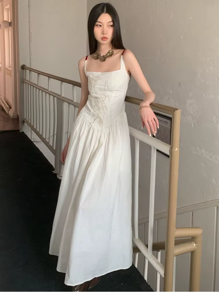 Robes de broderie élégantes pour femmes, Streetwear attrayant, Style chinois, Vacances populaires, L