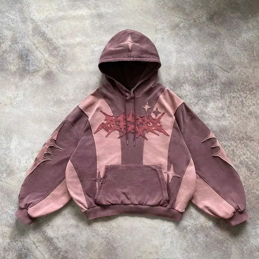 Sweat à capuche avec chapeau, style de rue américain, haut de gamme, broderie anglaise, nouveau swea