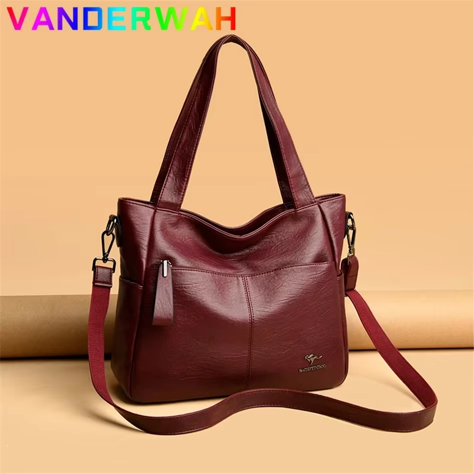 Sacs à main de marque en cuir souple véritable pour femmes, sacoche à poignée supérieure, fourre-tou