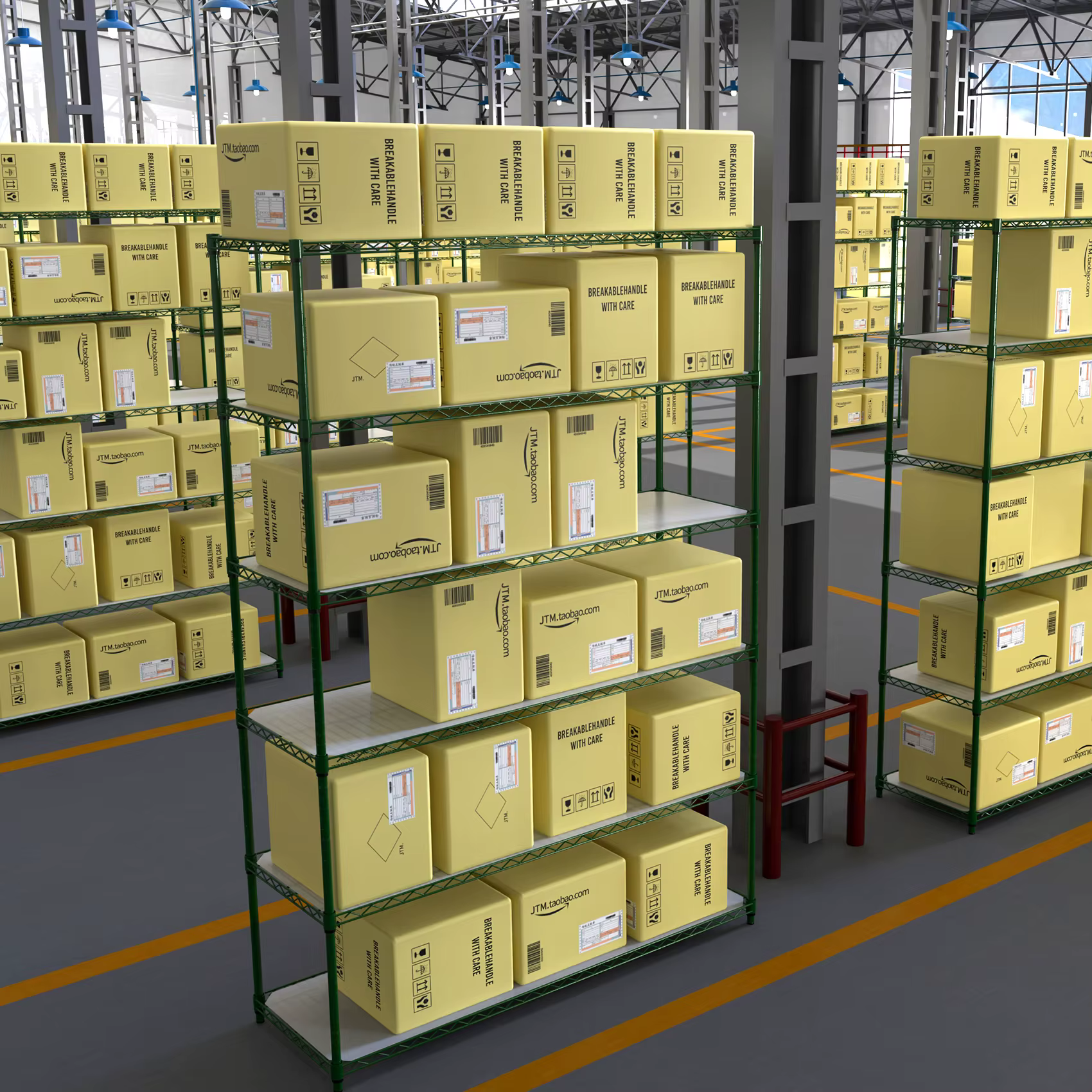 Unité d'étagères métalliques à 6 niveaux, 6000 LBS, NSF recommande des étagères de rangement de gara