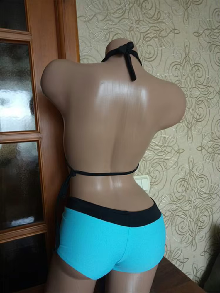 Vintage fleur imprimé Cutie ensemble Bikini 2000s maillot de bain Sexy femmes bain mode licou maillo