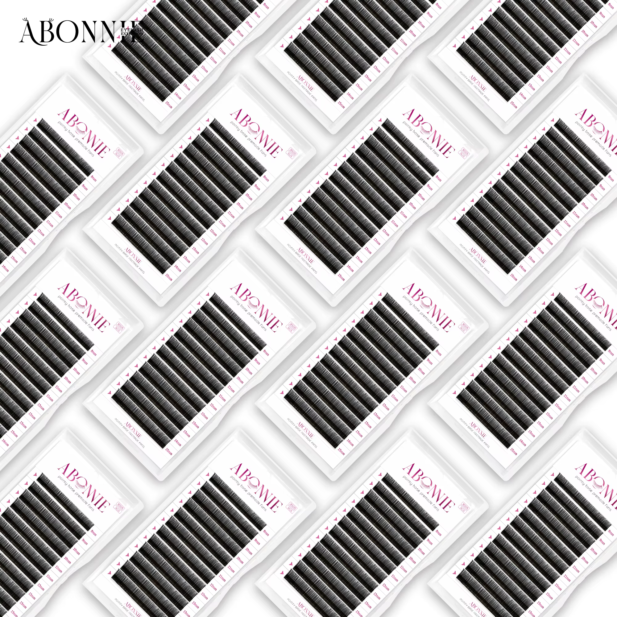 Abonnie Angel Lashes – Extensions de cils individuels pré-faits en forme de fleur 5D, cils effilés p