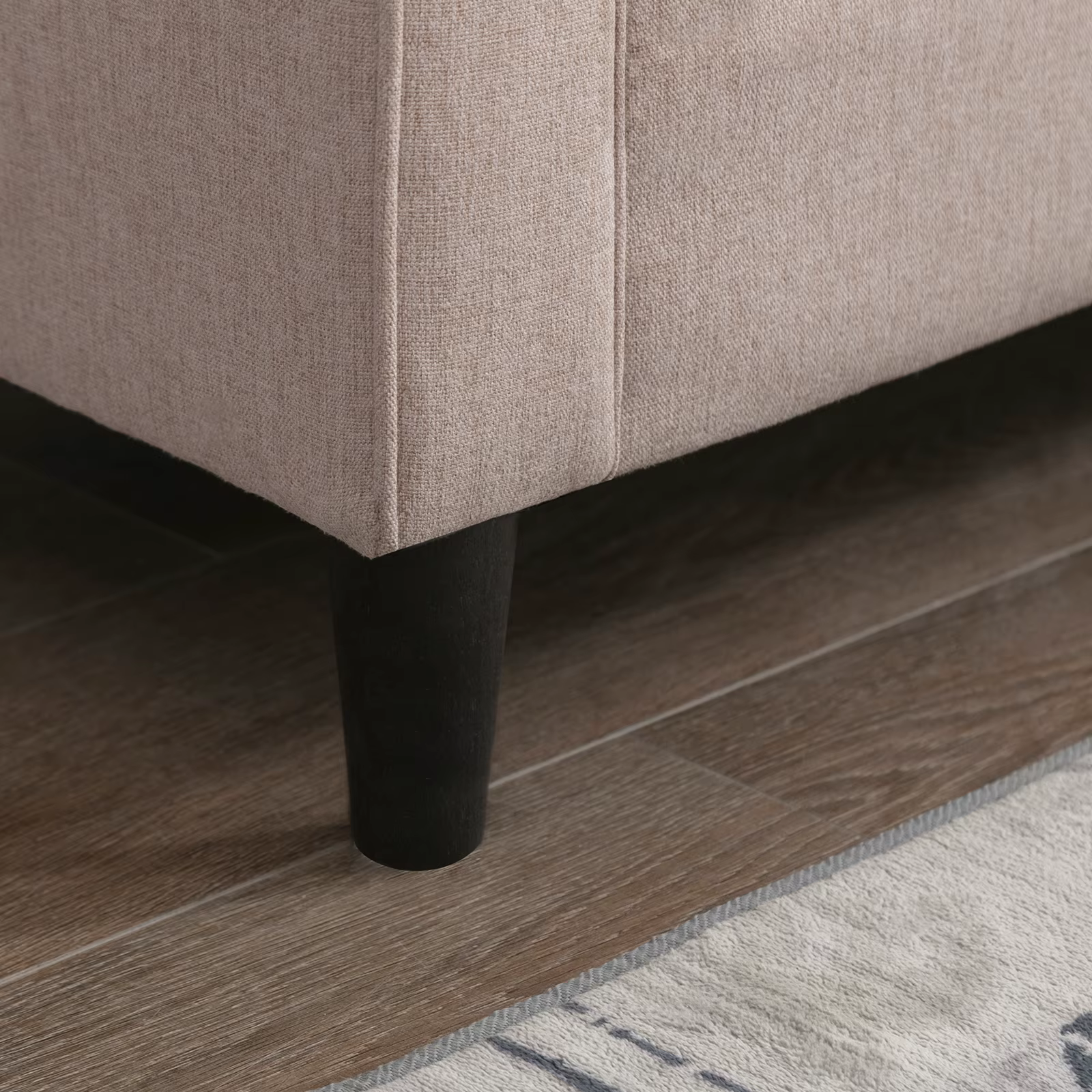 HORGgland O-Canapé simple moderne en micro-tissu avec cadre en bois, petit fauteuil à pied solutions