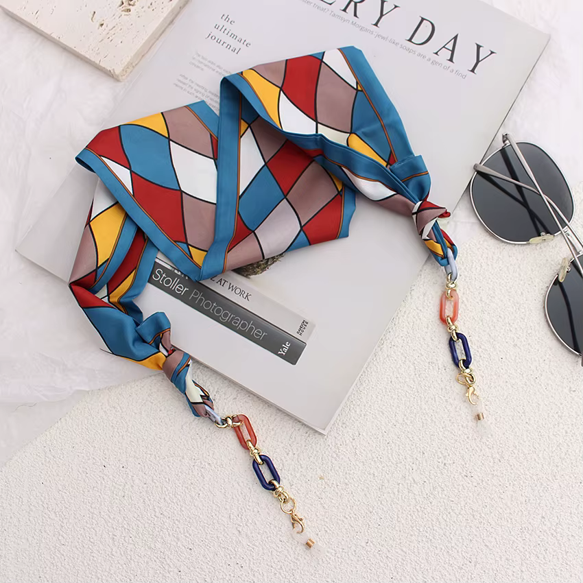 Chaînes de lunettes en ruban de soie, mode Boho, lunettes de soleil en acrylique, porte-cordon, sang