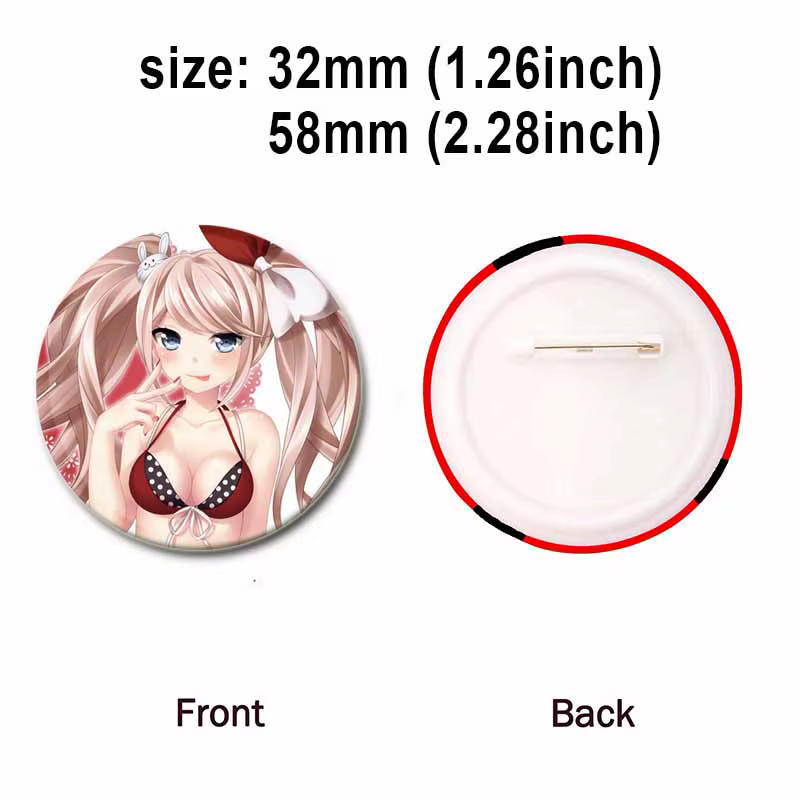 Broche en émail Danganronpa de 58mm, broche faite à la main pour vêtements, Badge de Cosplay de dess