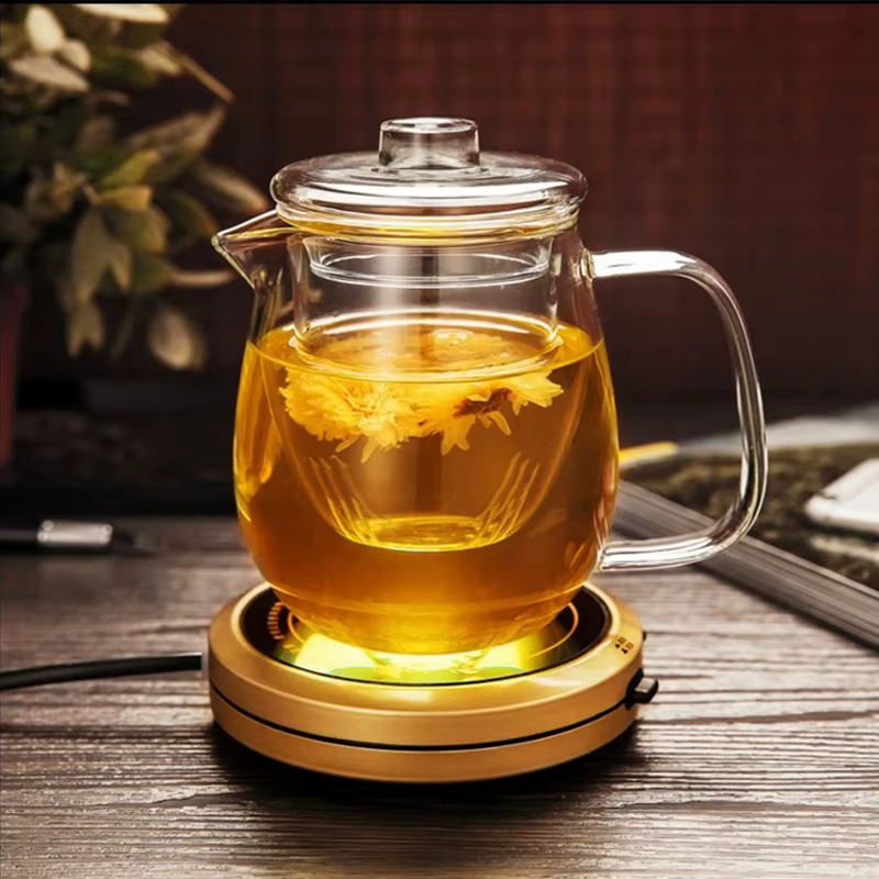 Théière en verre YWDL en forme de pingouin, ensemble de théière transparente pour cérémonie du thé c