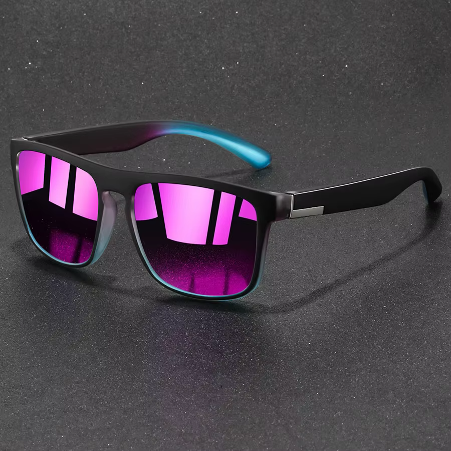 Lunettes de soleil sport carrées vintage tendance pour hommes et femmes, idéales pour la pêche et la