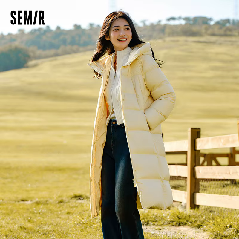 Doudoune longue imperméable pour femme Semir, nouvelle collection hiver 2025, manteau ample à capuch