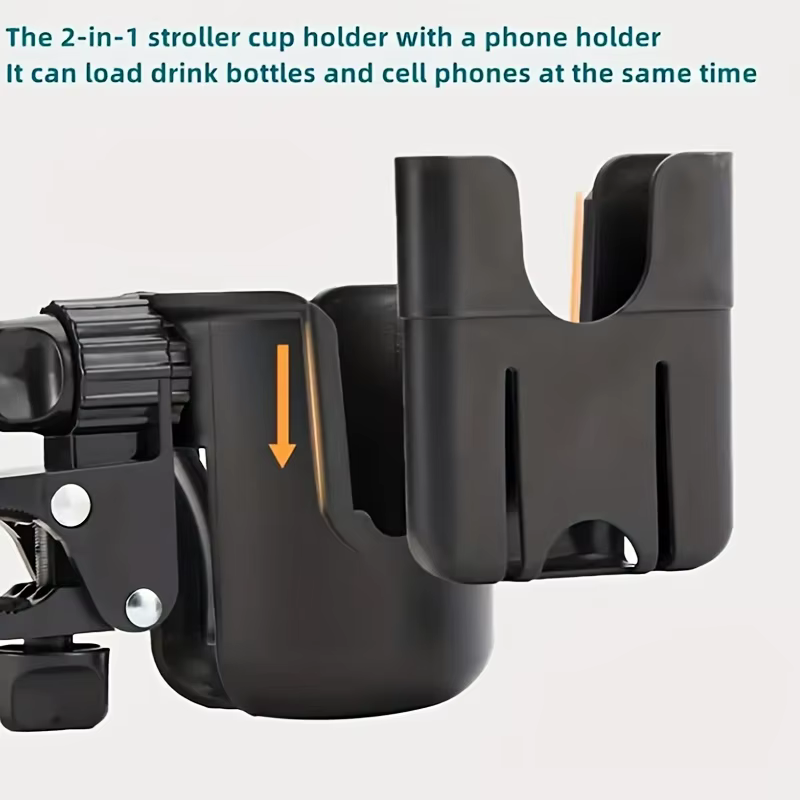 Porte-gobelet universel pour poussette avec support de téléphone, porte-bouteille pour fauteuil roul