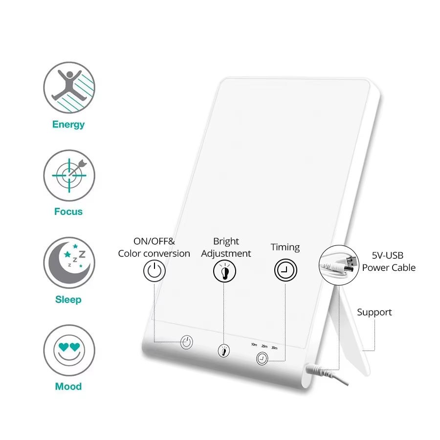 10000 Lux LED lumière triste lampe de luminothérapie 3200k lumière d'ambiance heureuse tactile régla