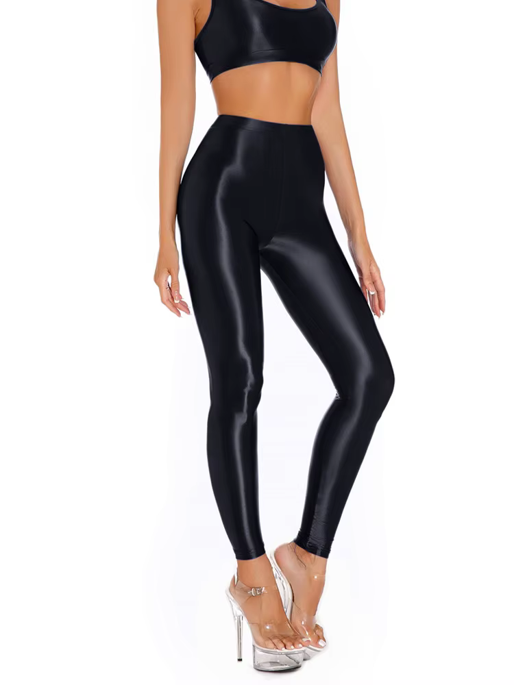 Pantalon crayon brillant Sexy, élastique, brillant, serré, lisse, transparent, collant de danse, jus