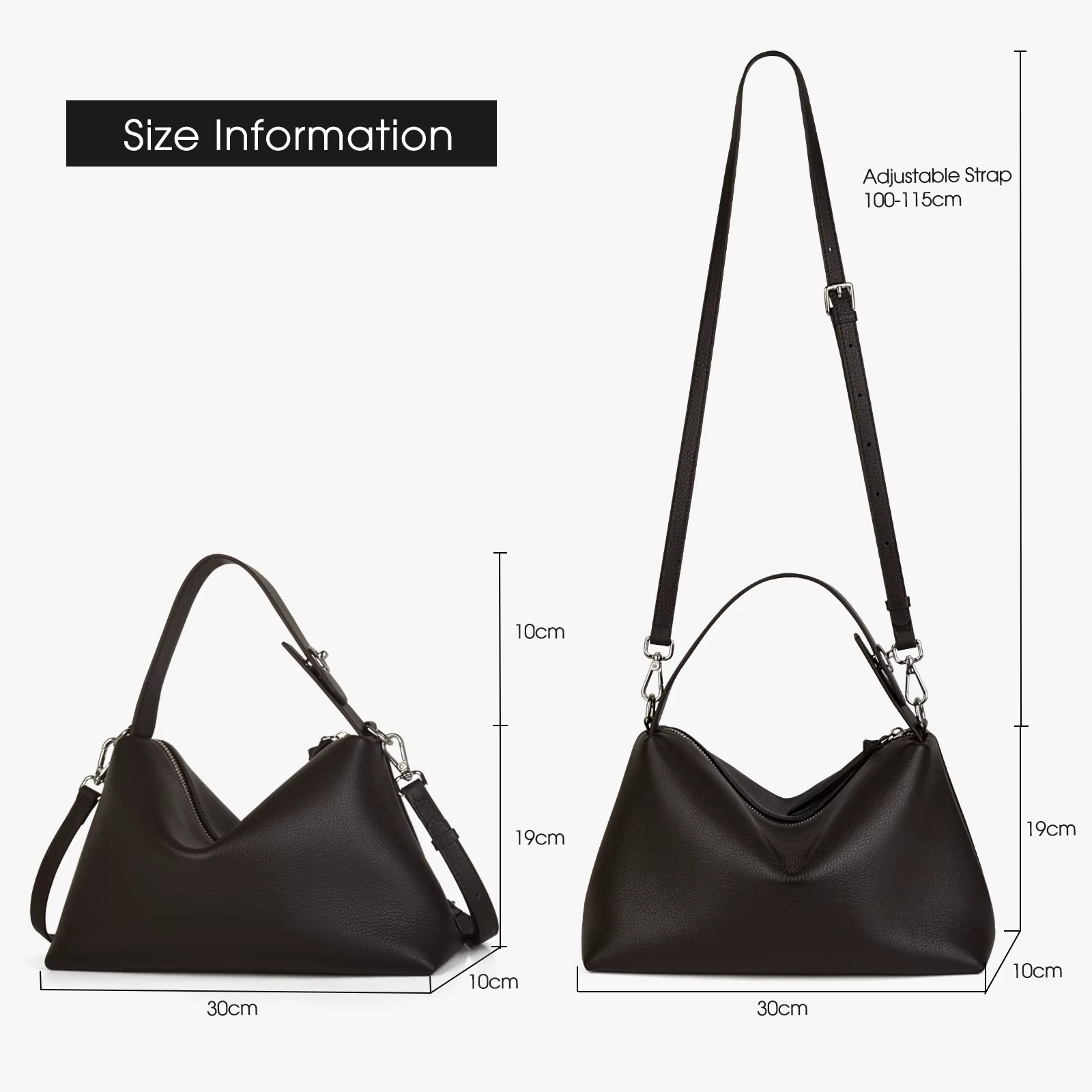Donna-in – sac à main demi-lune en cuir de vache véritable pour femmes, sac à bandoulière Hobo en cu
