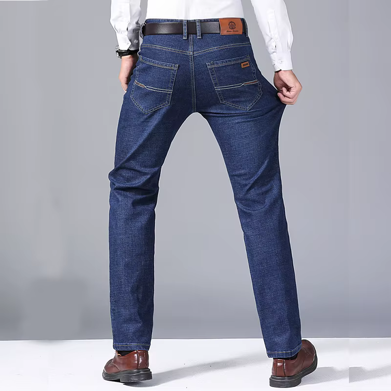 Hommes doux droit Denim pantalon 2025 automne classique affaires noir Biker jean salopette Masculino