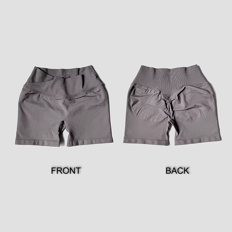 Shorts d'entraînement taille haute d'été sans couture, sexy, à taille croisée, pour la course et le 