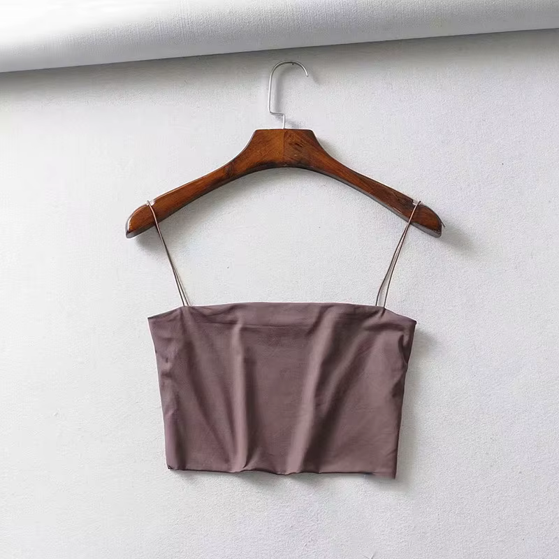 Haut court d'été pour femmes, Camis Sexy en coton élastique, sans manches, débardeur court, Bar, 202