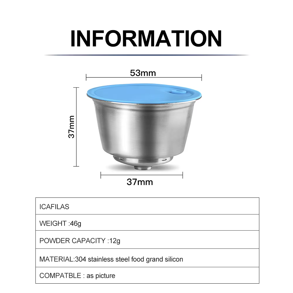 Capsule rechargeable pour Dolce Gusto, manchon en Silicone, acier inoxydable, métal, cafetière Dolci