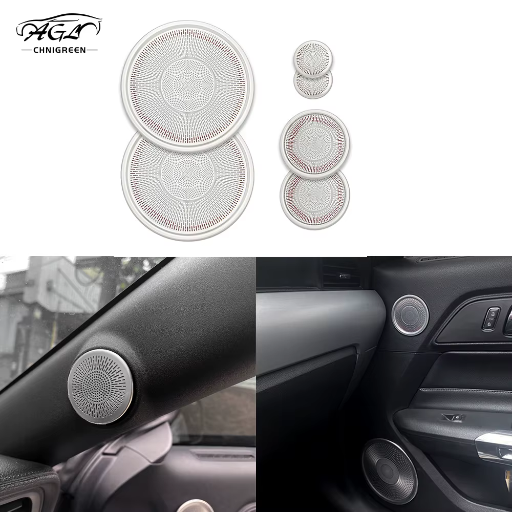 Pour Ford MUSTANG 2015-2020 6 pièces en acier inoxydable noir titane couleur voiture intérieur Surro