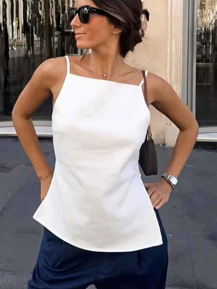 HXAO femmes haut 2024 à lacets dos nu Camisole haut femmes pas cher vêtements Sexy mode réservoirs e