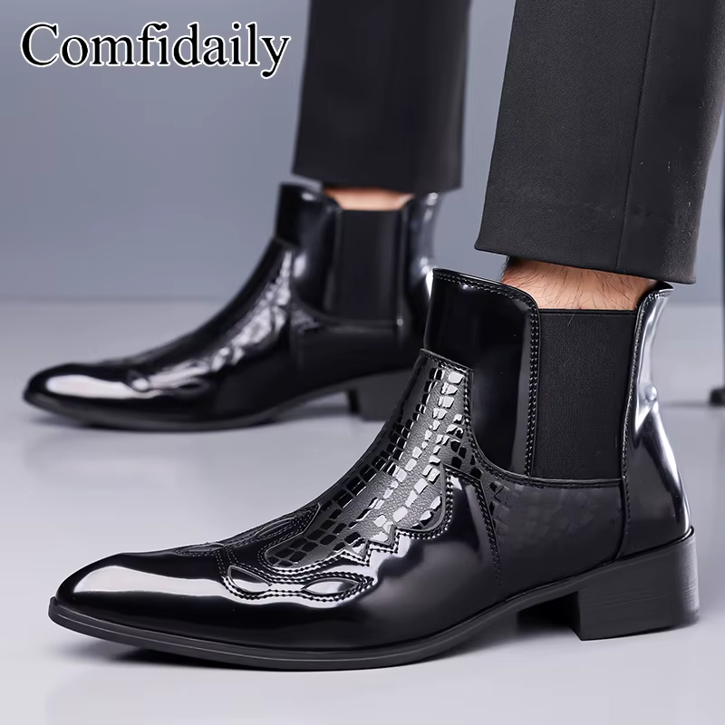 Bottes Chelsea pour hommes, style britannique, tendance de la mode, confortables, antidérapantes, en
