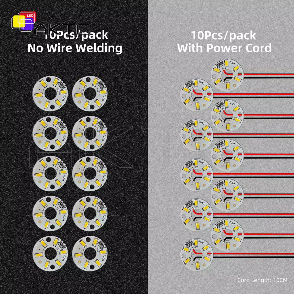 Panneau lumineux LED 5V 3W 6 LED SMD5730, 10 pièces, ampoule ronde, Source de lampe Dia 31mm rouge/v