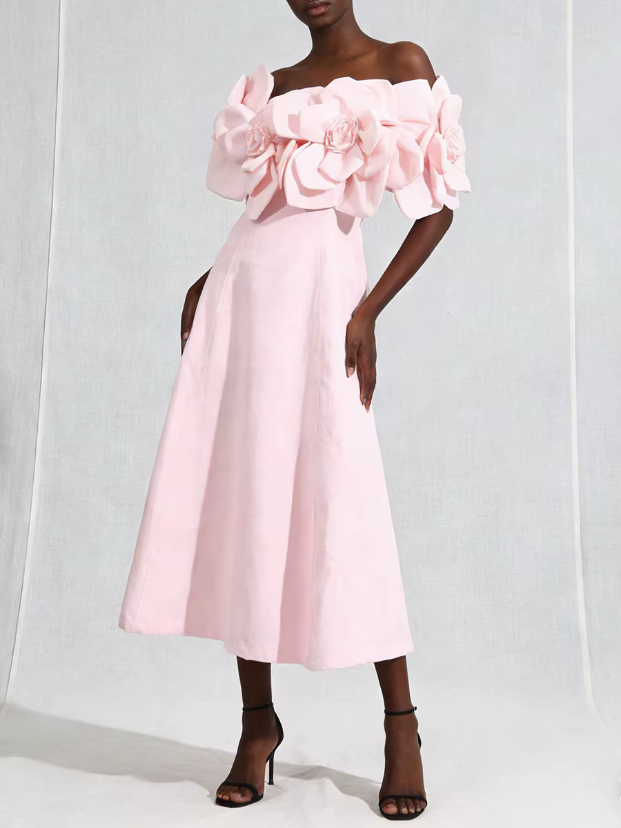 VGH – robe de dîner élégante et solide pour femmes, col en V, manches épaules dénudées, taille haute