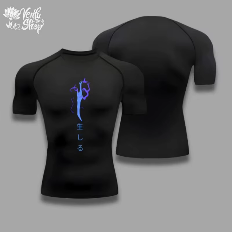 Jin Woo chemise de Compression Compression gymnase Sung Jin Woo Solo nivellement Anime Muscleshirt v