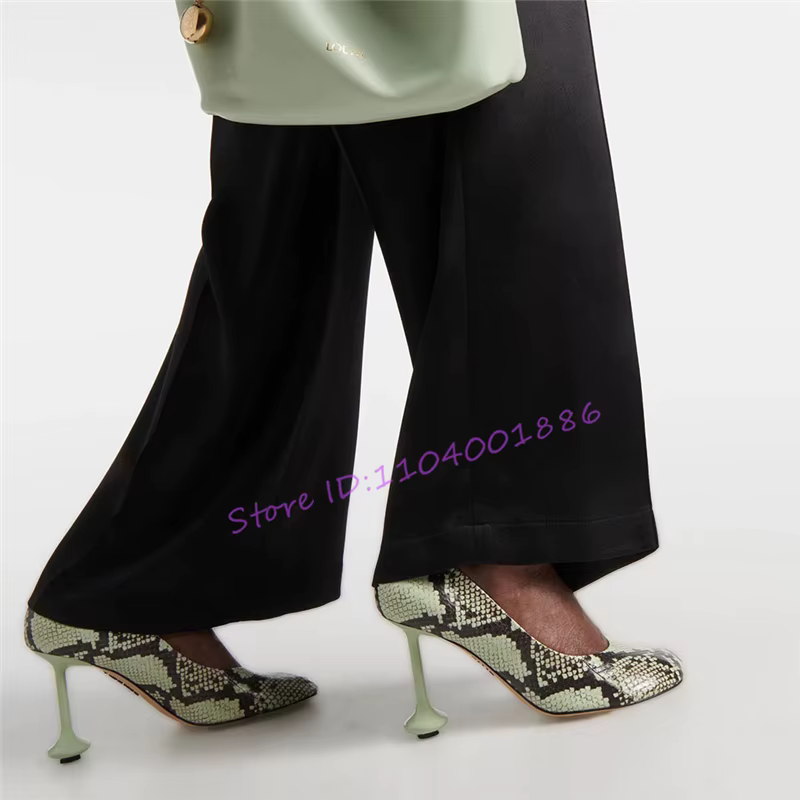 Escarpins d'été à talons étranges pour femmes, chaussures Sexy à bout rond peu profond, à enfiler, t