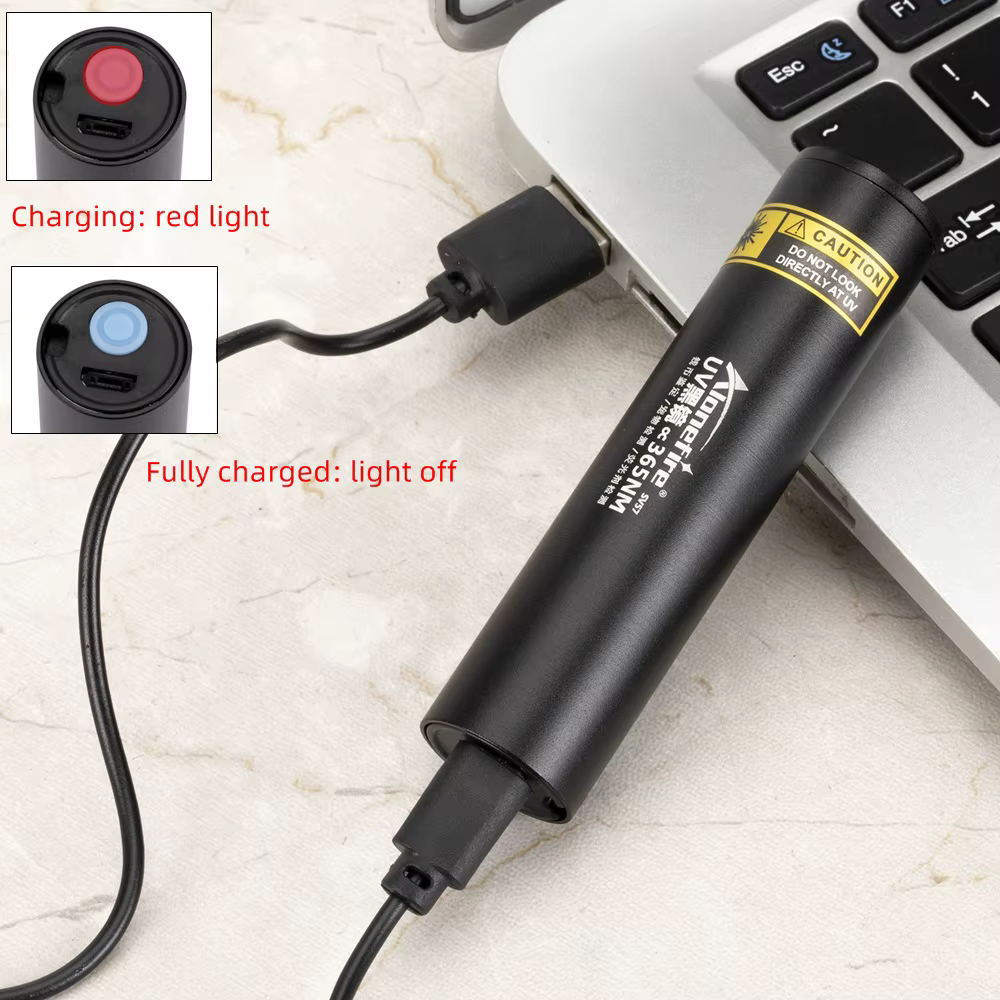 Lampe de poche UV 3W 365nm, torche ultraviolette Rechargeable par USB, pour animaux de compagnie, ur