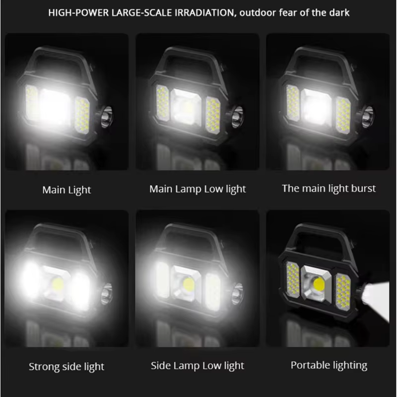 Lampe de poche LED solaire aste, COB, zoomable, étanche, ampoules DulTorch, peut charger le téléphon