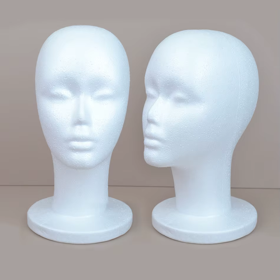 Tête de Mannequin femme, chapeau en mousse de polystyrène, présentoir de lunettes, présentoir de per
