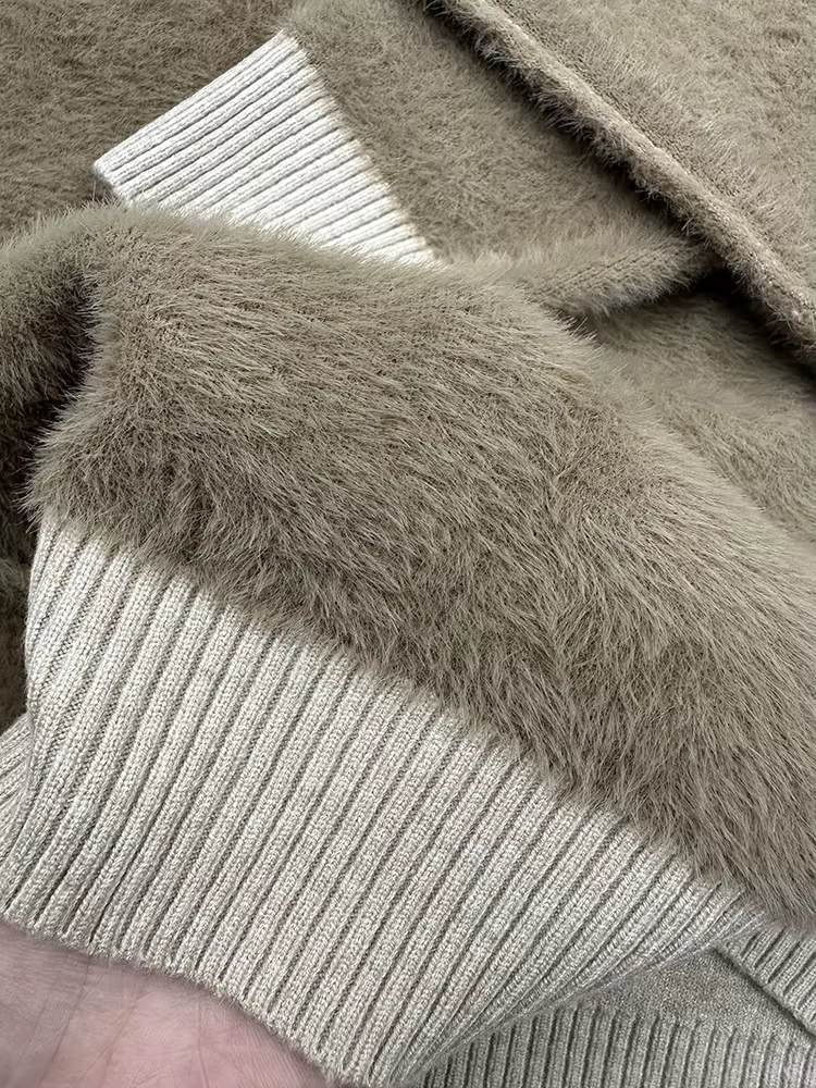 Pull épais en velours pour femme, col rond, Slim, chaud, manches longues, tricoté, décontracté, doub