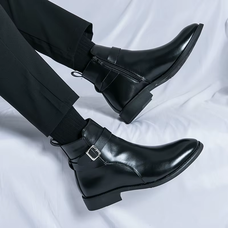 Bottines d'équitation britanniques imperméables pour hommes, chaussures montantes décontractées et p