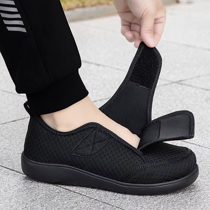 Chaussures pour diabétiques réglables unisexes, orthopédiques médicales pour pieds larges et gras, p