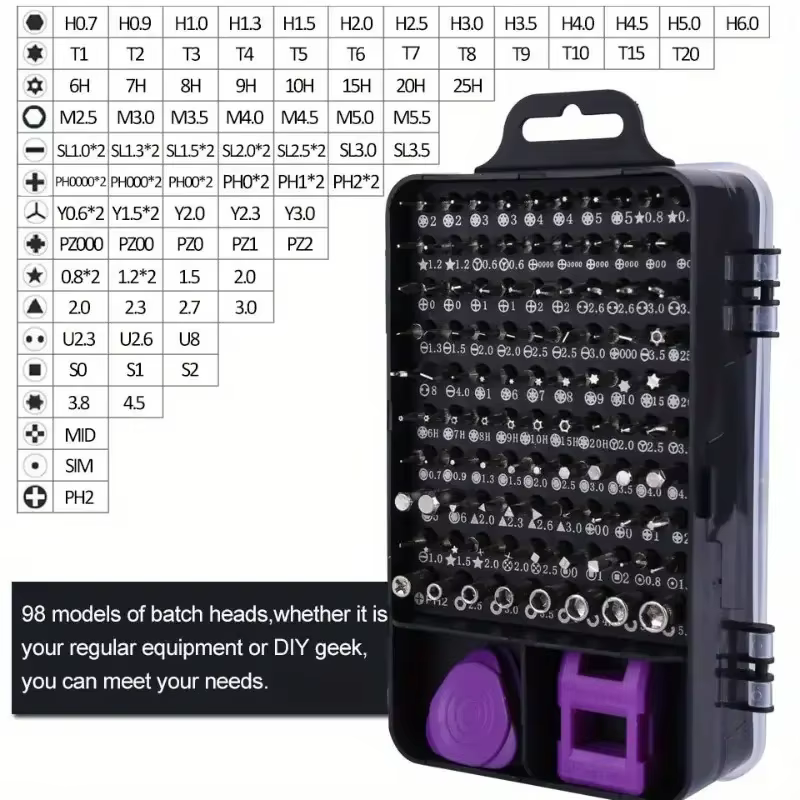 Ensemble de tournevis de précision 115 pièces, cadeaux d'outils pour hommes, mini kit d'outils de ré